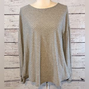 TEXAS TRUE THREADS Long Sleeve T-Shirt Swiss Dot Gray-Large